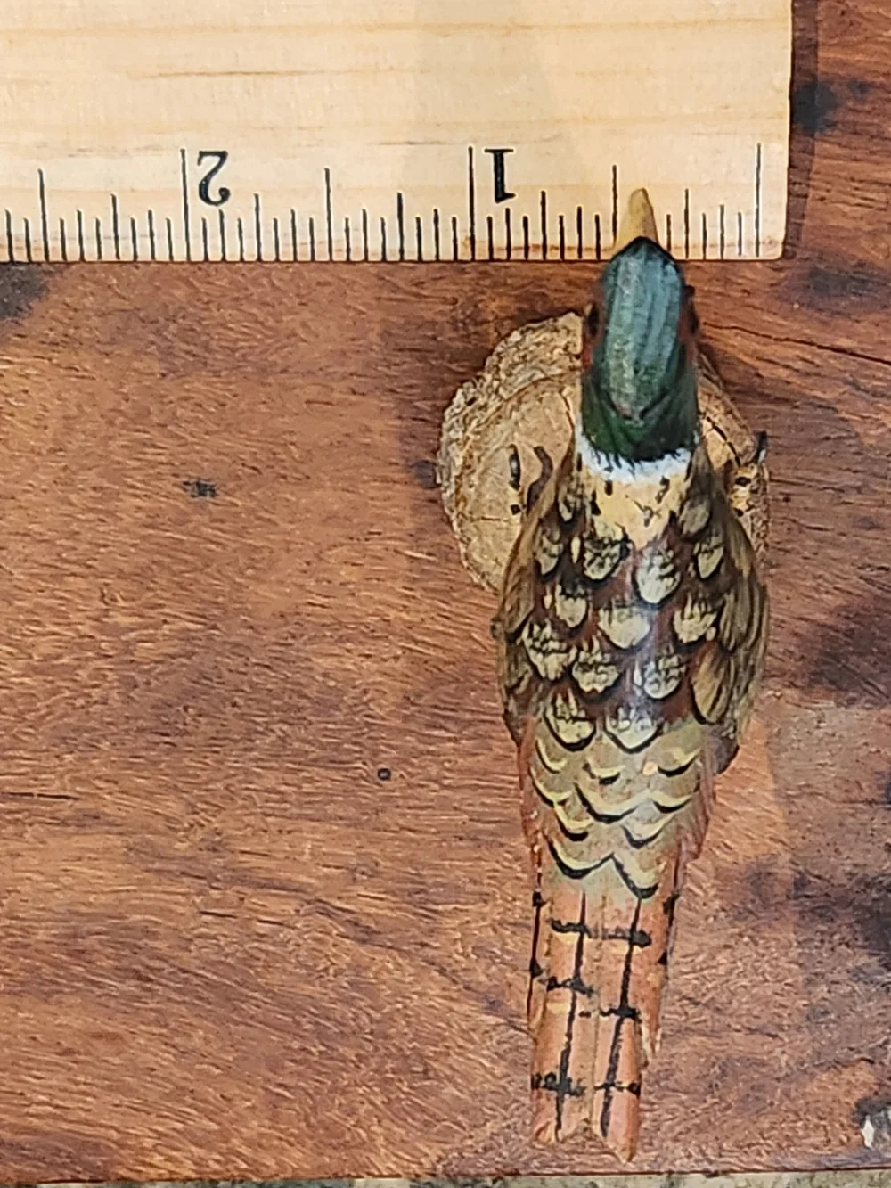 Hand Carved Miniature Ring Neck Pheasants Signed Kent~ Folk Art 3